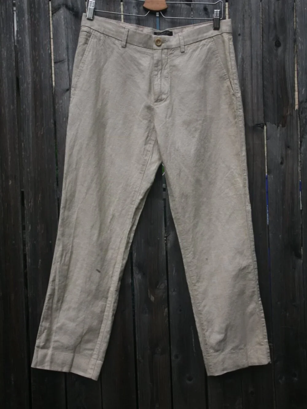 Size 30 X 30 - BANANA REPUBLIC Men's Kentfield Beige Linen Slim Fit Pants